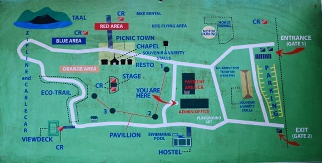Picnic grove map of the amenities