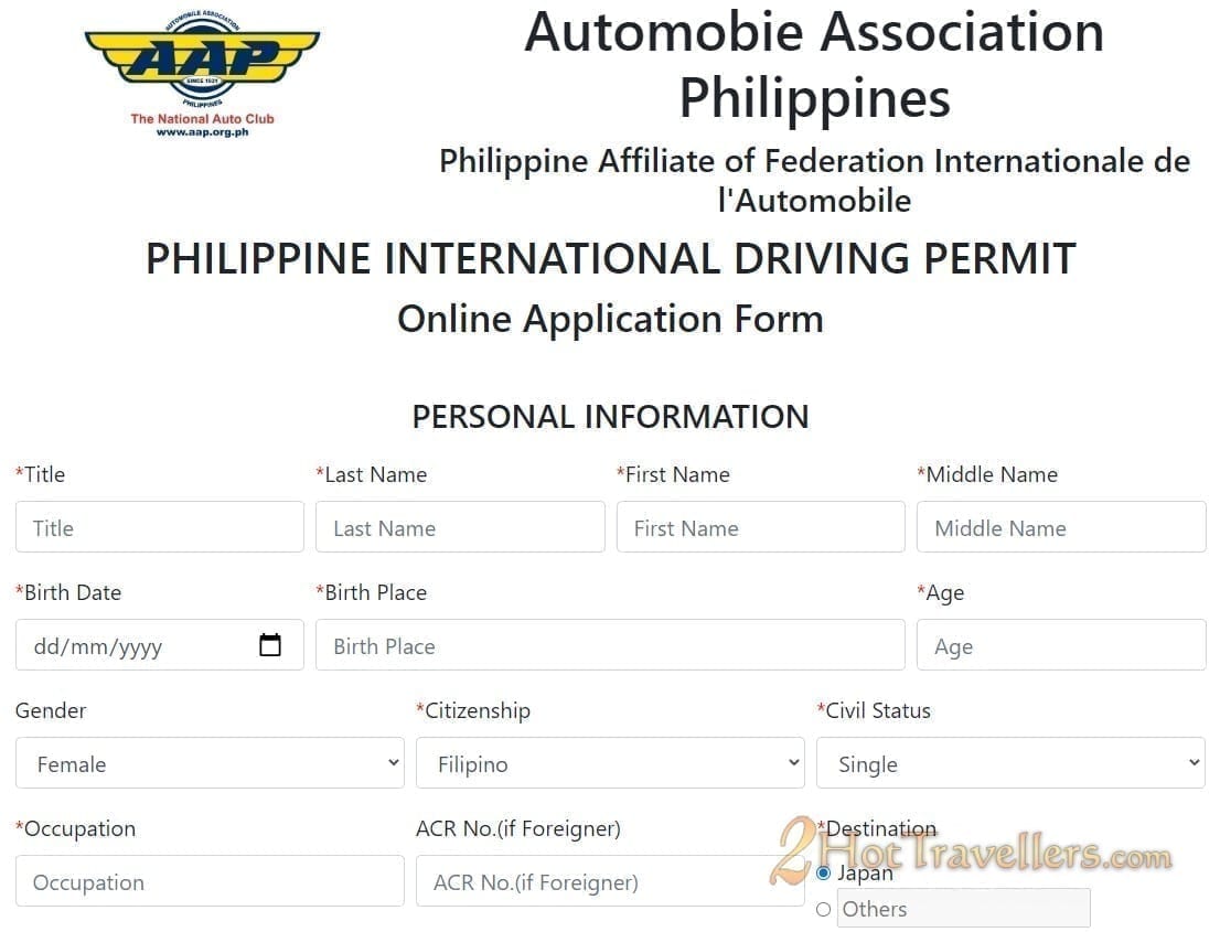 Philippines International Driving License Permit