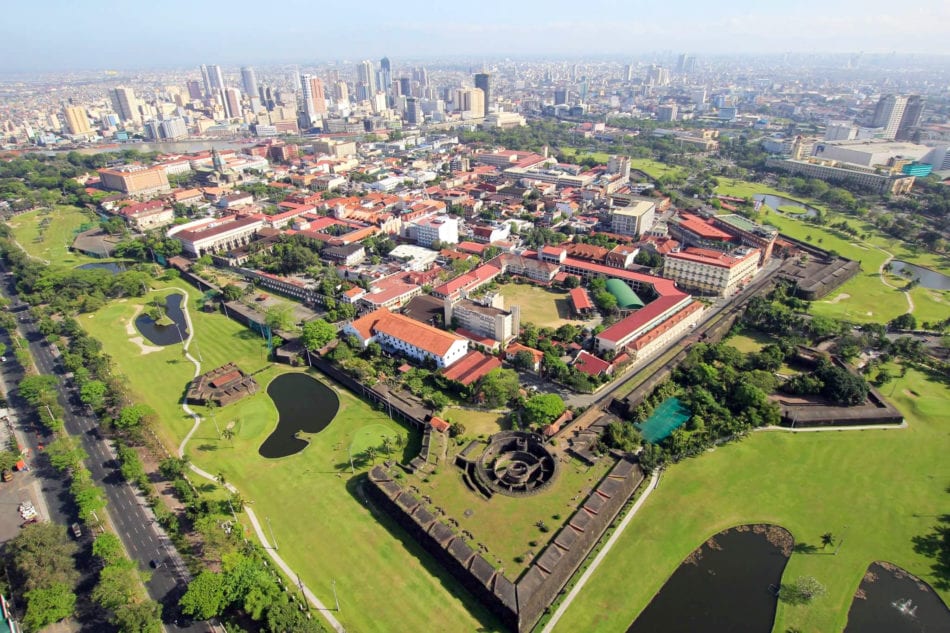 Intramuros Manila aerial view