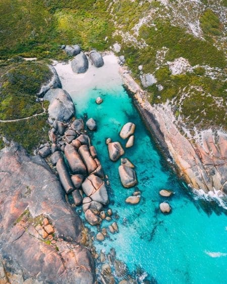 Swimming Spots in Australia - Elephant Rocks aerial view
