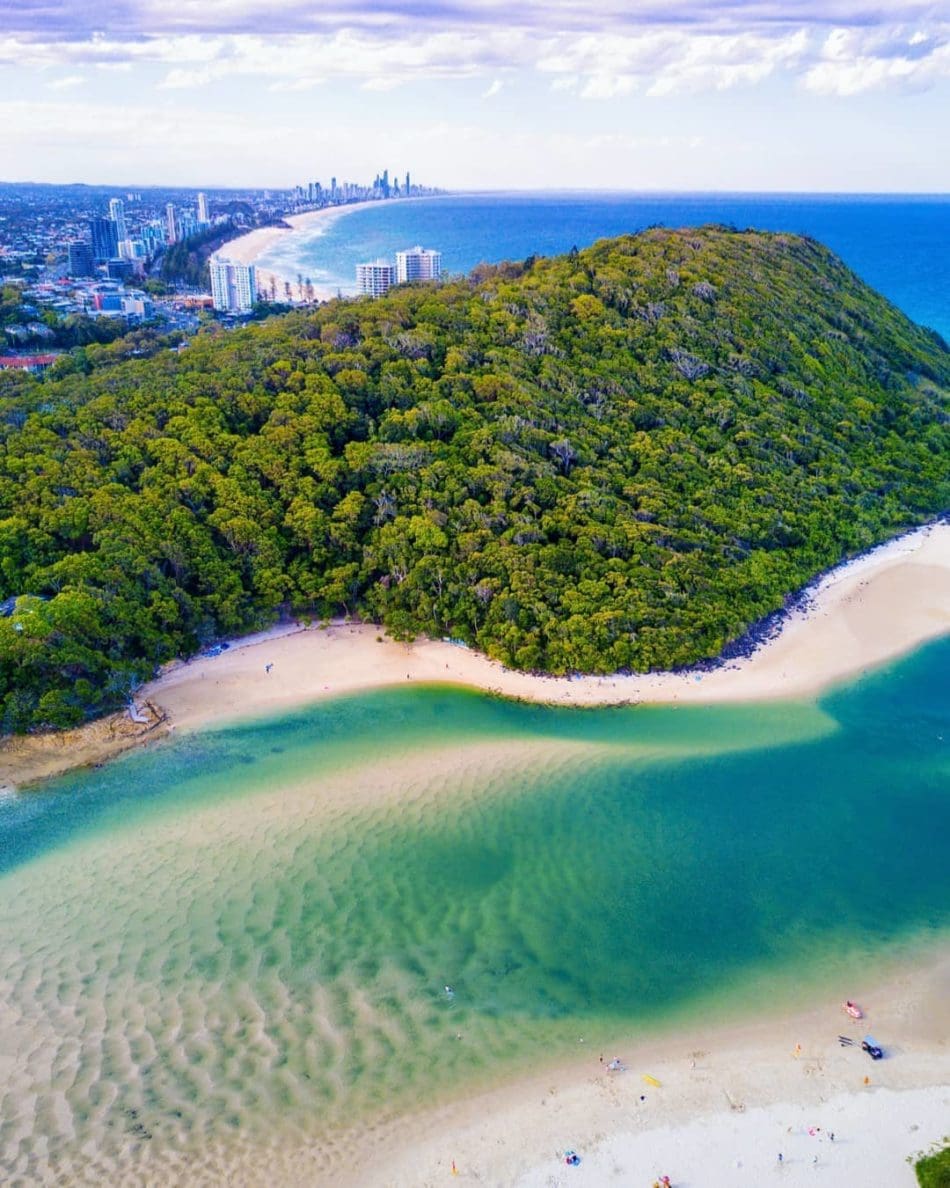 Tallebudgera Creek with the Surfers Paradise skyline